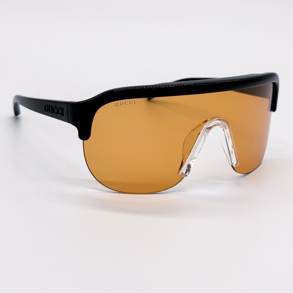 NEW GUCCI GG1645S 005 OVERSIZED BLACK ORANGE UNISEX SUNGLASSES GUCCI - Picture 4 of 11